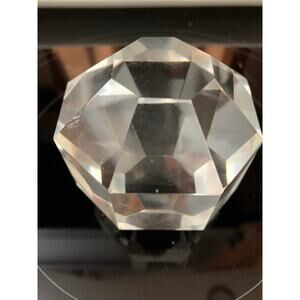 Crystal Octagon Paperweight mid Century